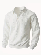 Homme Pull Zippé Torsadé