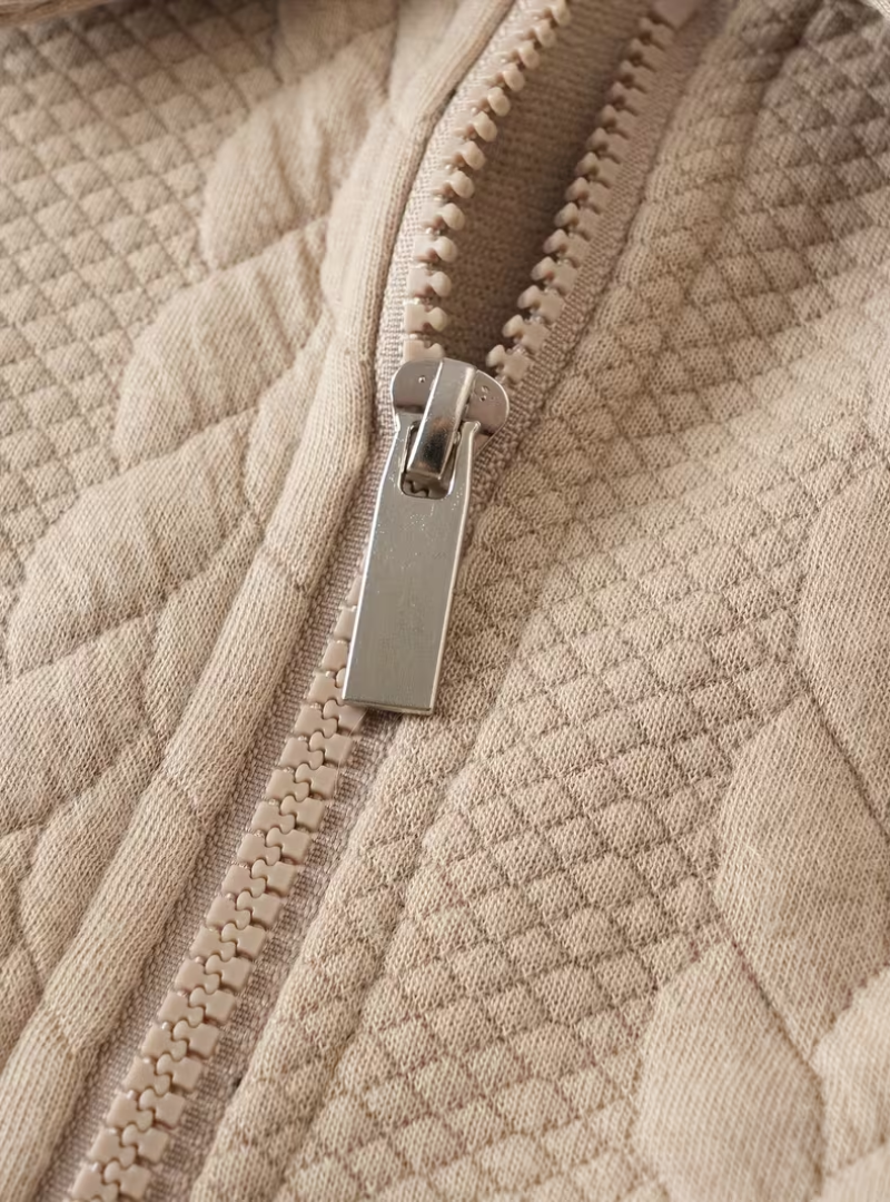 Pull Zippé Maille Torsadée Col Montant Manches Longues Pour Homme
