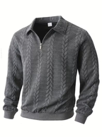 Homme Pull Zippé Torsadé