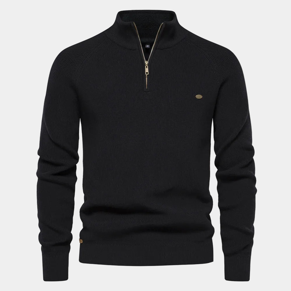 Homme Pull Montant Demi-Zip