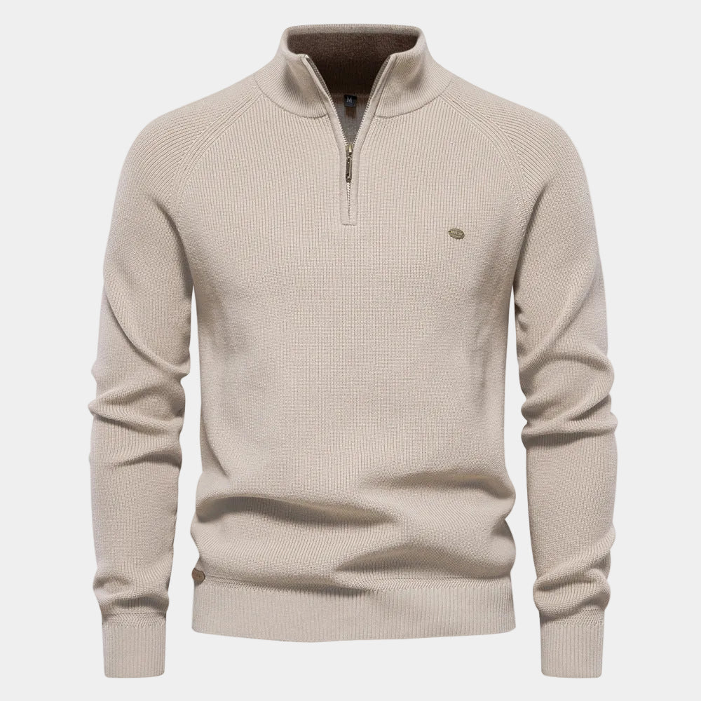 Homme Pull Montant Demi-Zip