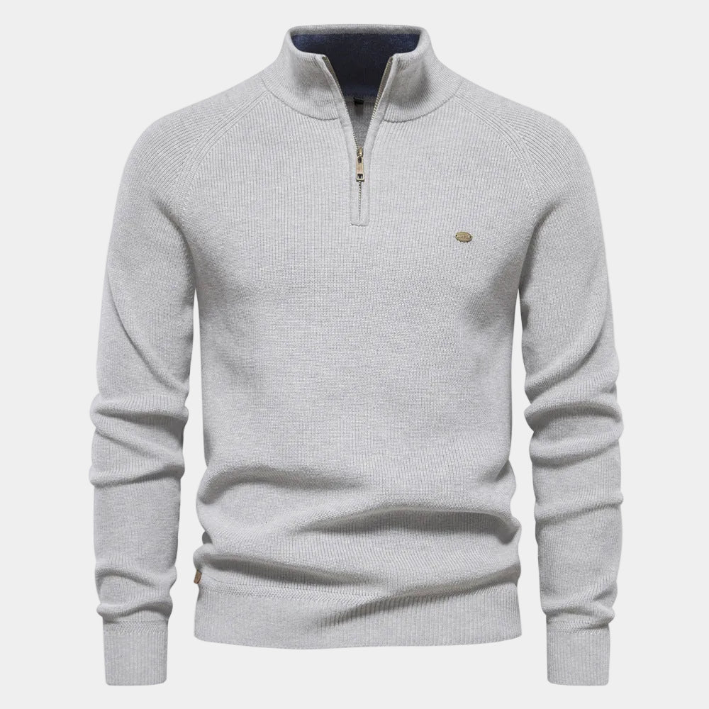 Homme Pull Montant Demi-Zip
