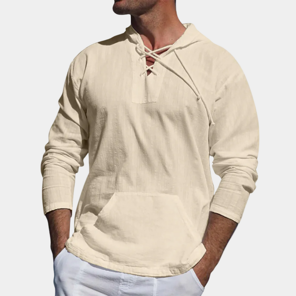 Pull À Capuche Cordon de Serrage Manches Longues Poches Pour Homme