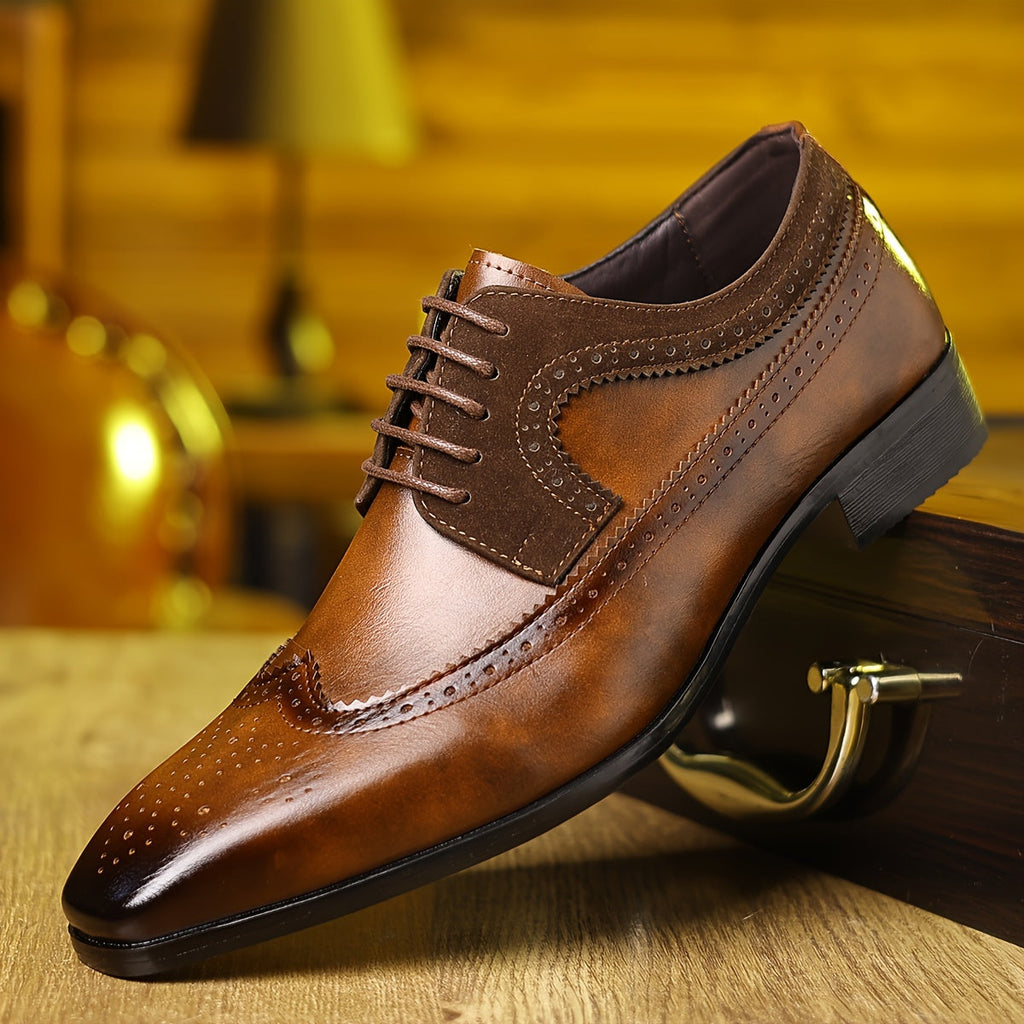 Richelieus Perforations Bout Allongé Pour Homme
