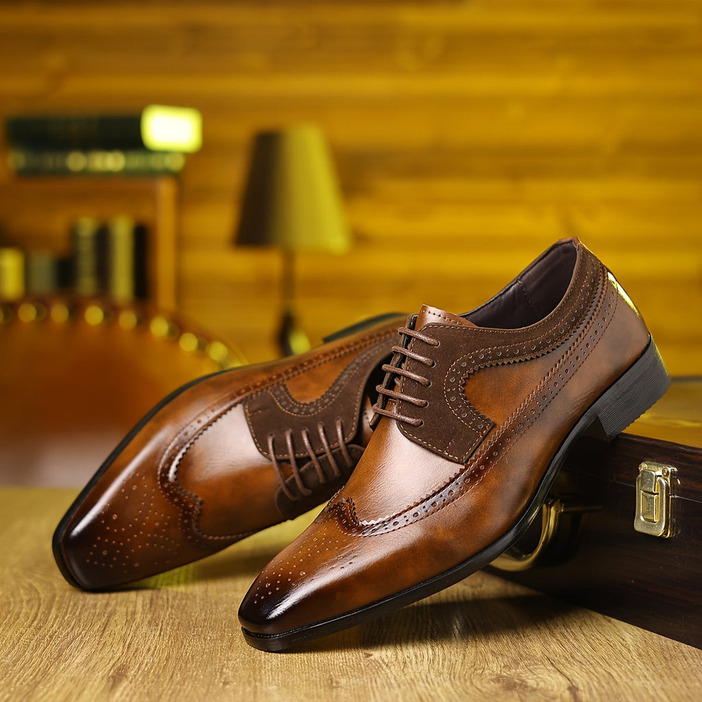 Richelieus Perforations Bout Allongé Pour Homme