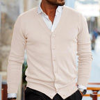 Cardigan Maille Col V Boutonné Superposable Pour Homme