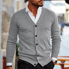 Cardigan Maille Col V Boutonné Superposable Pour Homme