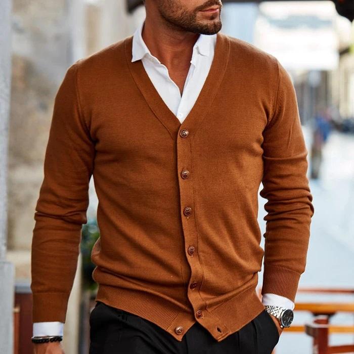 Homme Cardigan Col V