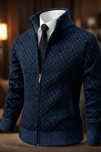 Homme Cardigan Zippé Texturé