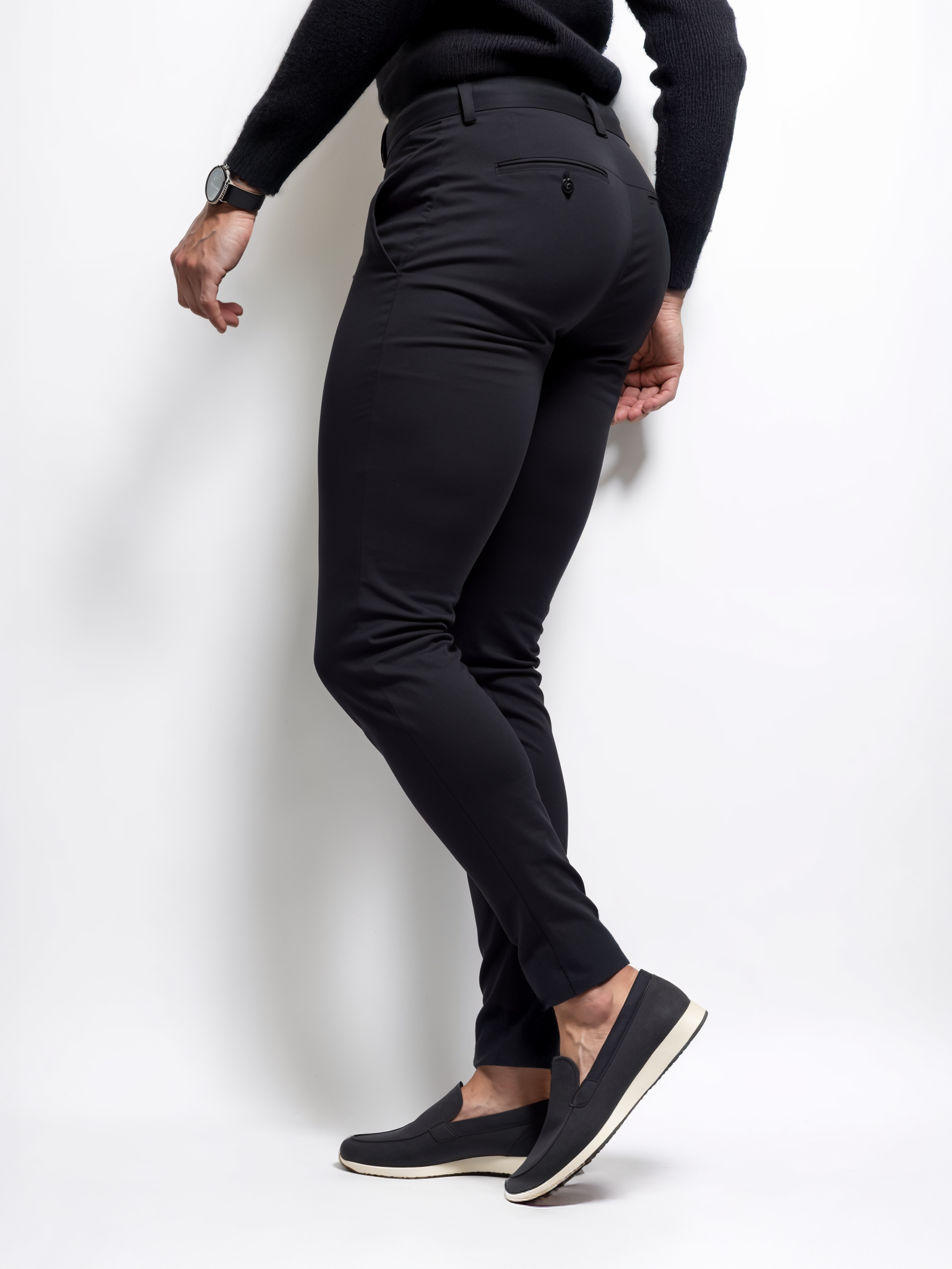 Pantalon Matière Stretch Coupe Ajustée Pour Homme