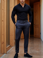 Pantalon Matière Stretch Coupe Ajustée Pour Homme
