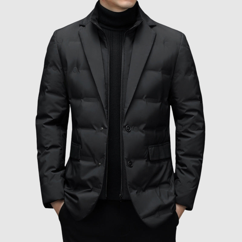 Veste Matelassée Boutonnée Manches Longues Pour Homme