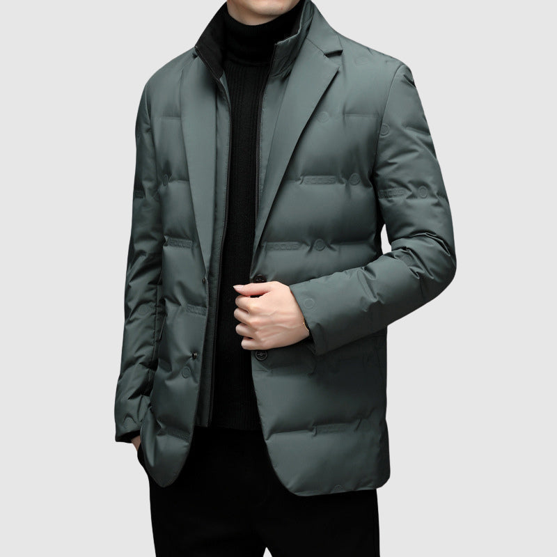 Veste Matelassée Boutonnée Manches Longues Pour Homme