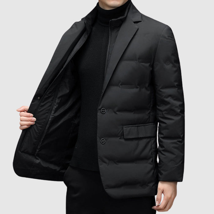 Veste Matelassée Boutonnée Manches Longues Pour Homme