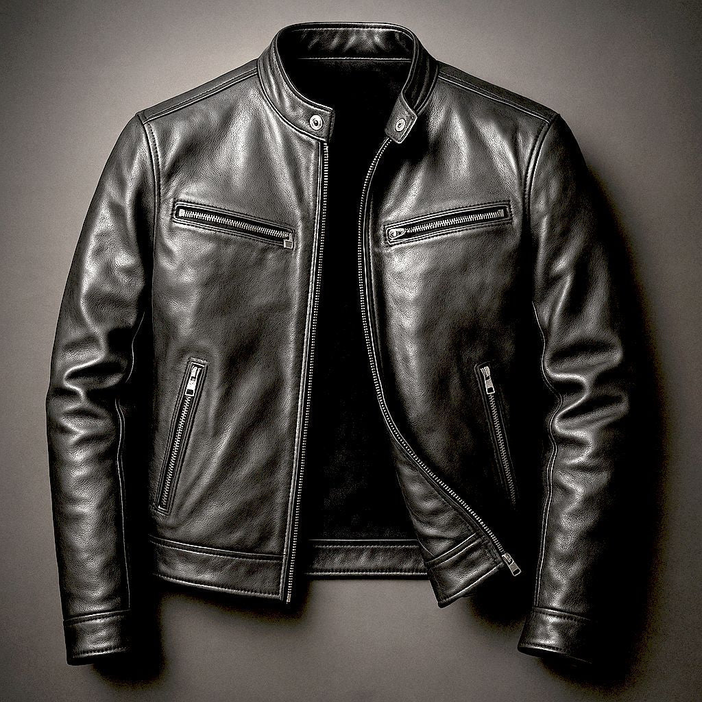 Homme Veste Motard Usé