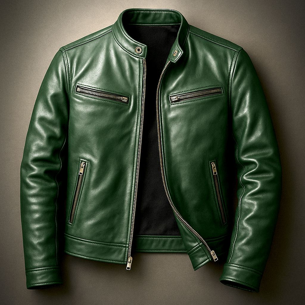 Homme Veste Motard Usé