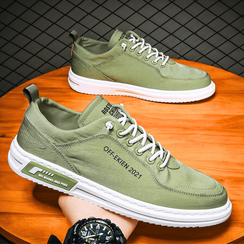 Baskets Aspect Cuir Pour Homme
