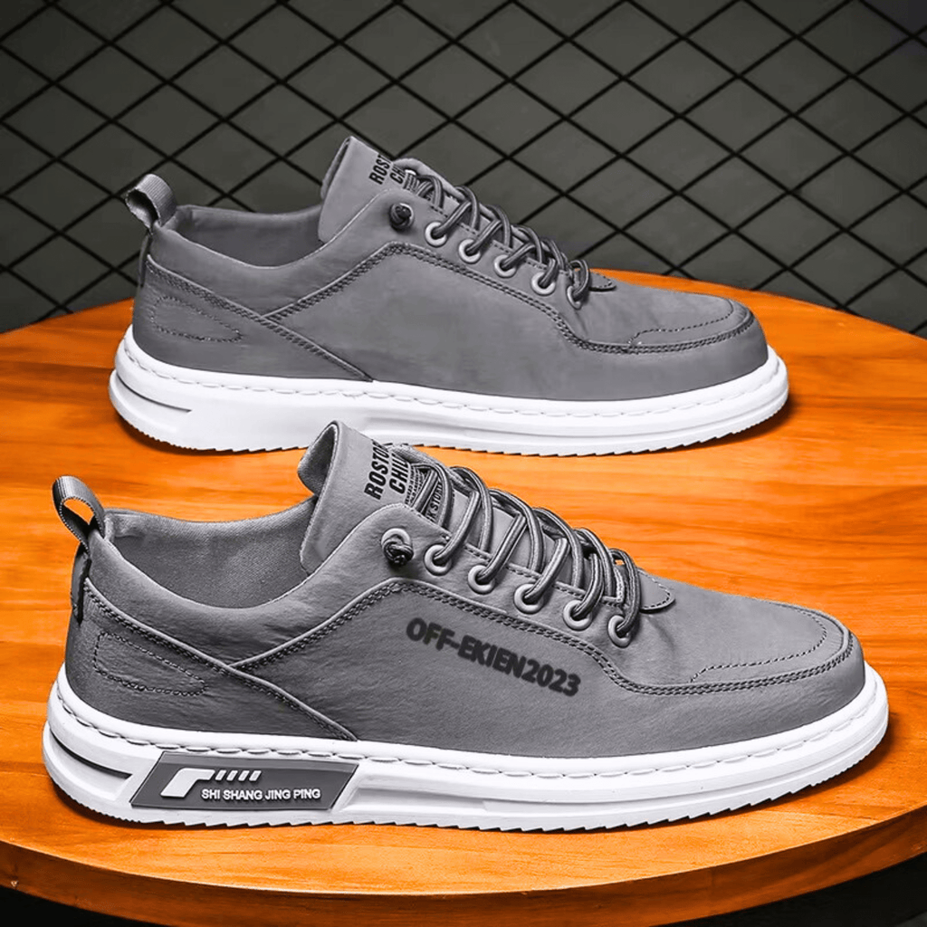 Baskets Aspect Cuir Pour Homme