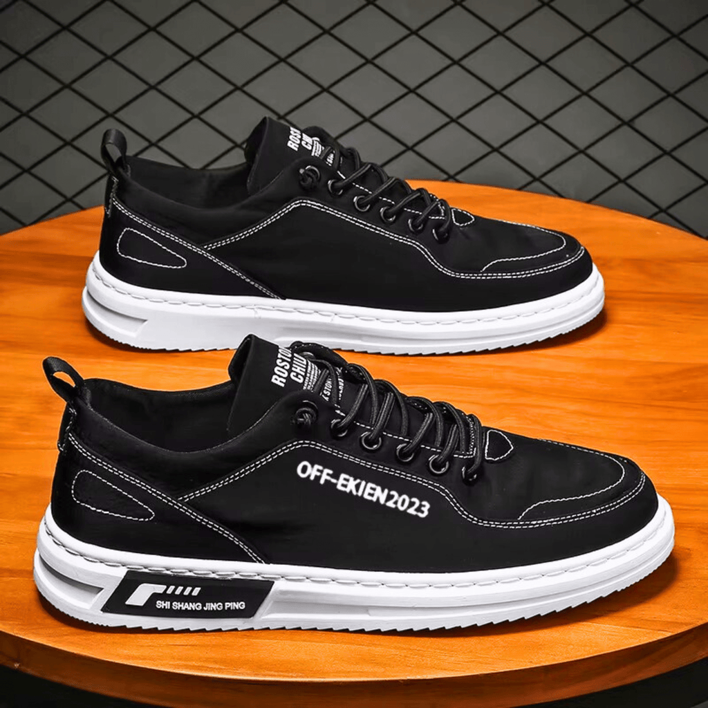 Baskets Aspect Cuir Pour Homme