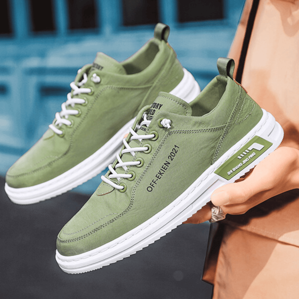 Baskets Aspect Cuir Pour Homme