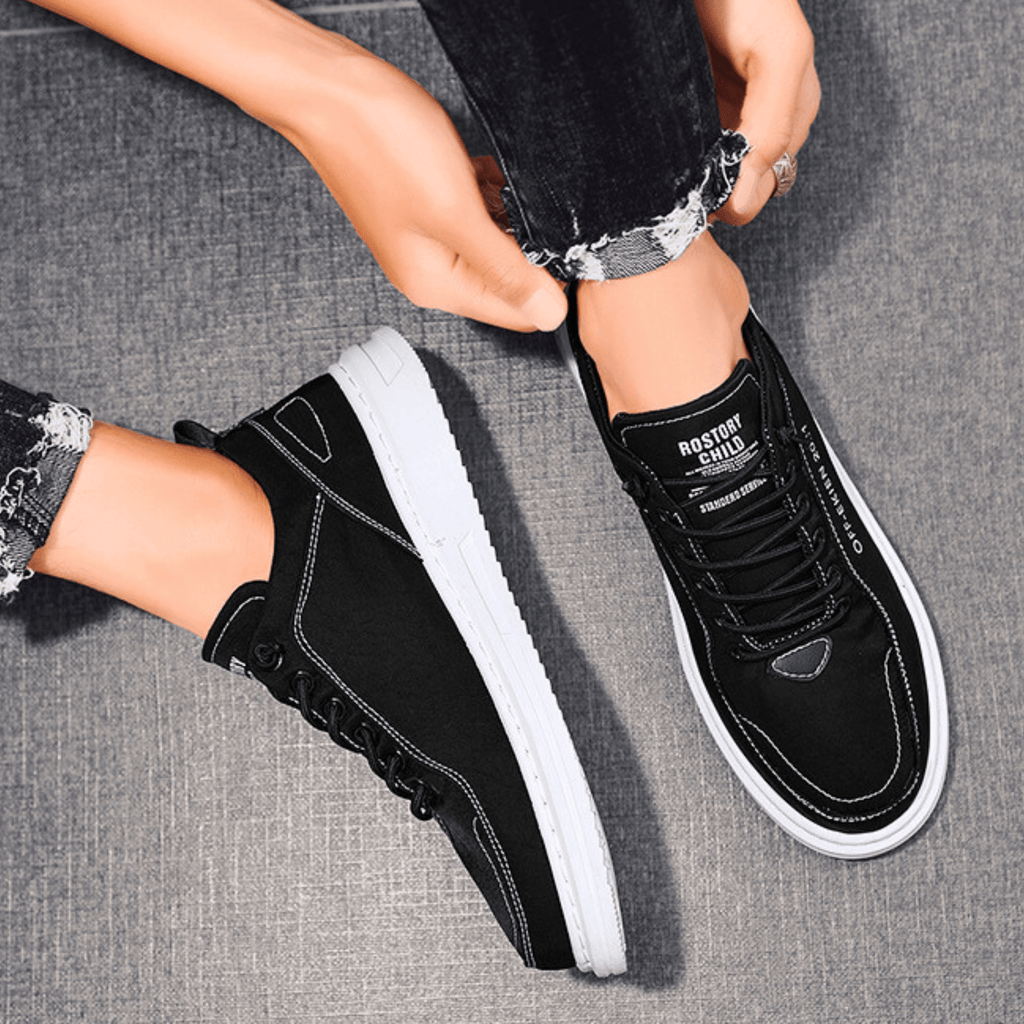 Baskets Aspect Cuir Pour Homme
