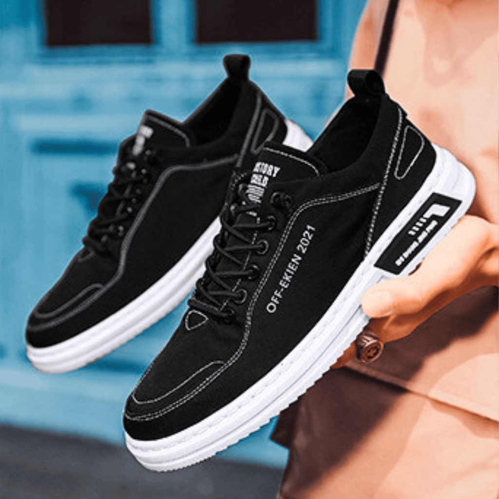 Baskets Aspect Cuir Pour Homme
