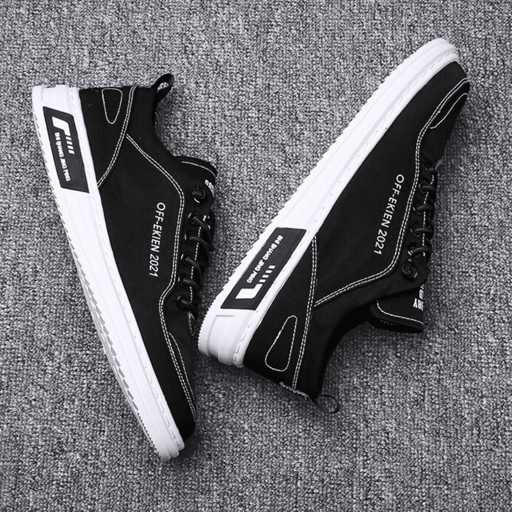 Baskets Aspect Cuir Pour Homme