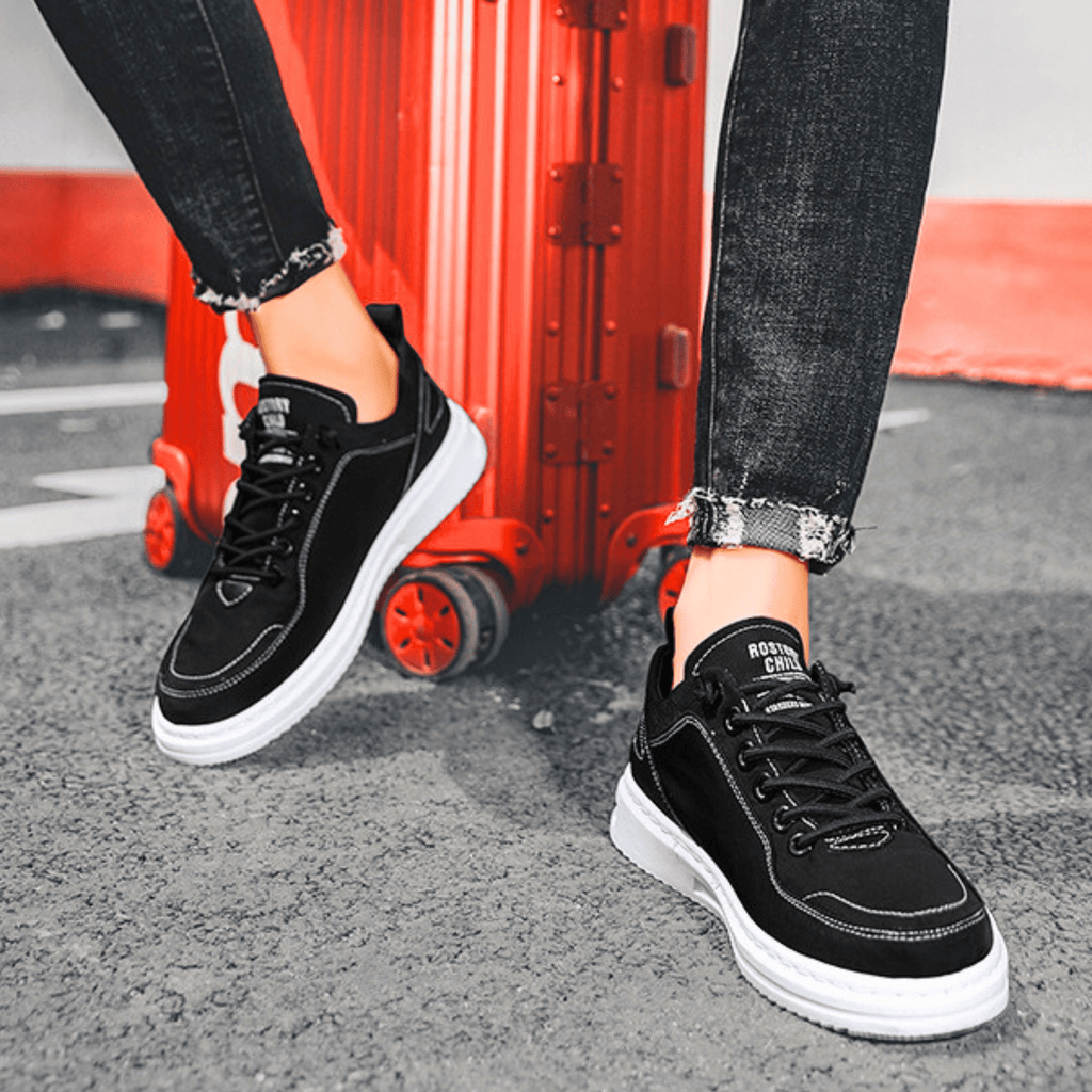 Baskets Aspect Cuir Pour Homme