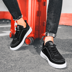 Baskets Aspect Cuir Pour Homme