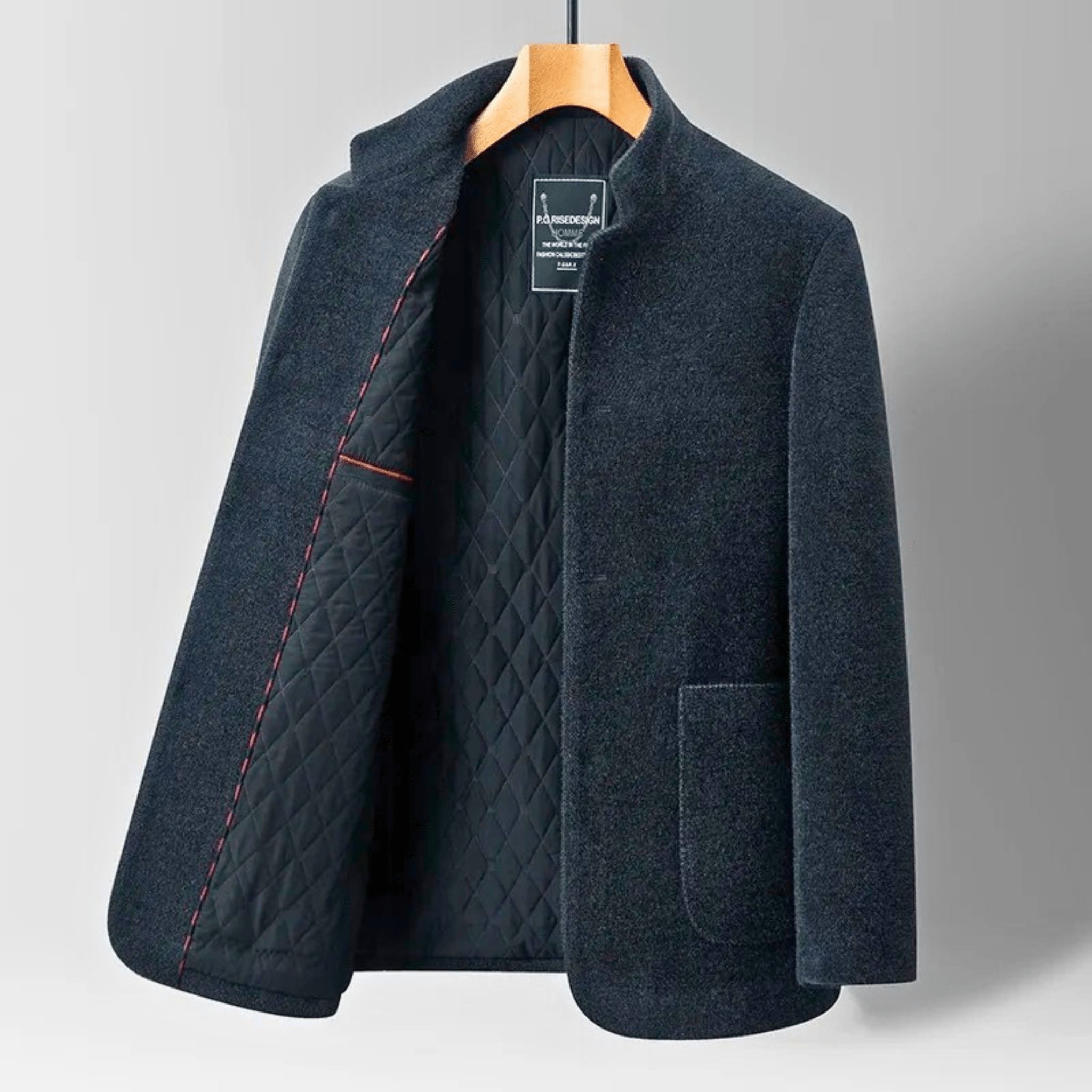 Veste Aspect Lainage Matelassé Pour Homme