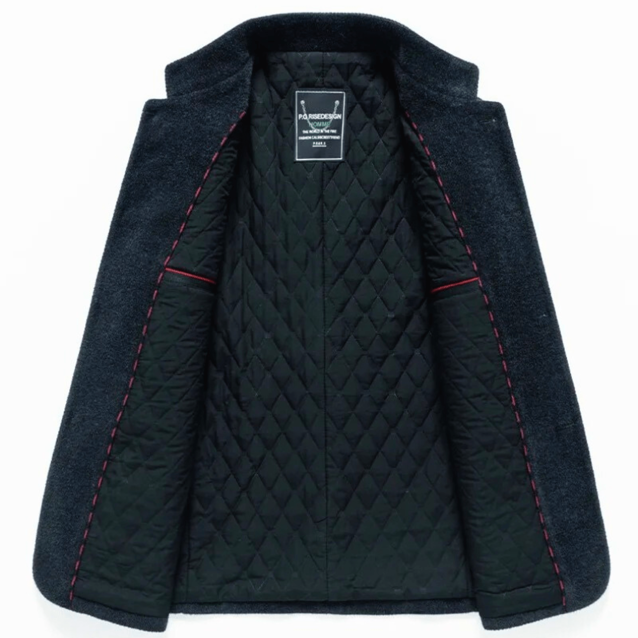 Veste Aspect Lainage Matelassé Pour Homme